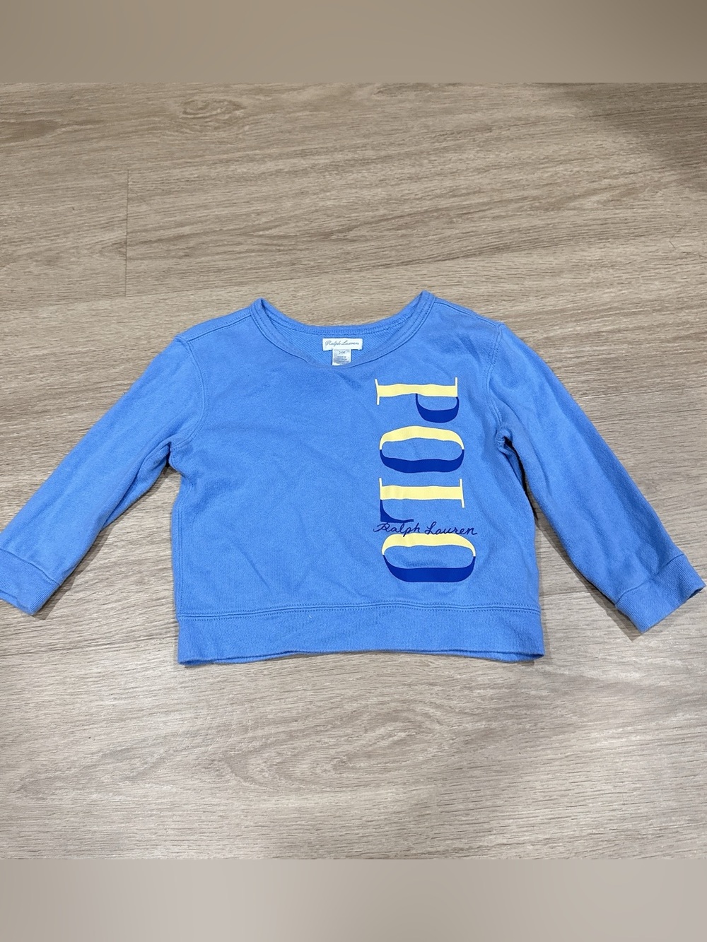 Ralph Lauren Blue Long-Sleeve Tee with Yellow & Navy Logo